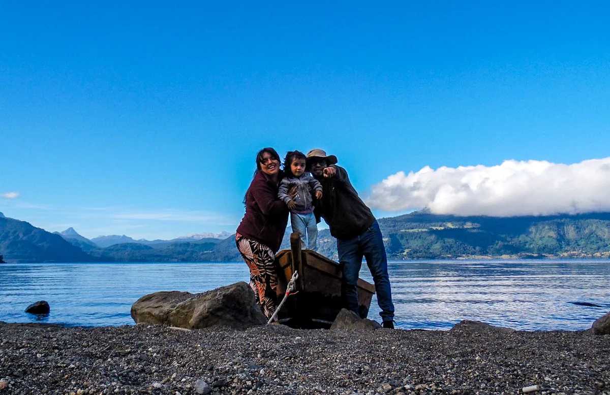 Playa Huequecura en el sector de Llifén, punto de partida del recorrido al Lago Maihue